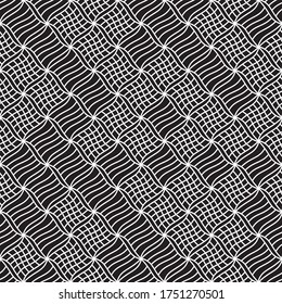 Seamless pattern with oblique wavy white segments