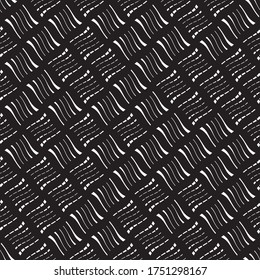 Seamless pattern with oblique wavy white segments