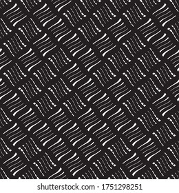 Seamless pattern with oblique wavy white segments