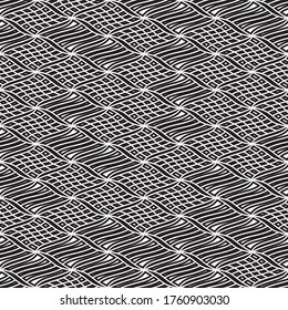 Seamless pattern with oblique wavy white segments
