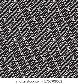 Seamless pattern with oblique wavy white segments