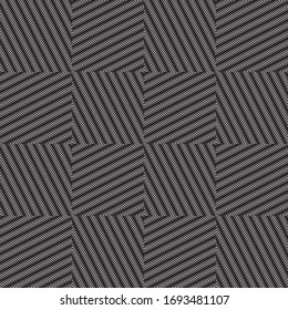 Seamless pattern with oblique white geometric forms