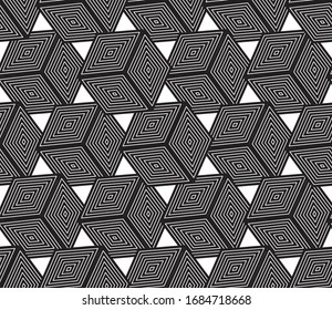 seamless pattern with oblique white squares(cube)