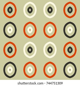 Seamless pattern with oblong geometric shapes. Retro abstract illustration.