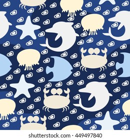 Seamless pattern oceanic theme. 