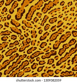 Seamless pattern of ocelot or leopard. Animal print