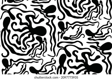 Seamless pattern with octopus. Perfect for fabric, textile. Vector seamless pattern.