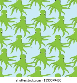 seamless pattern with octopuses