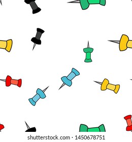 Seamless pattern of office buttons in Doodle style. Vector illustration.