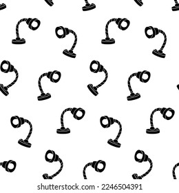 Seamless pattern with office desk lamp silhouette vector
