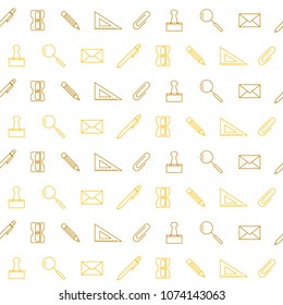 Seamless pattern with office stationery icons for your design