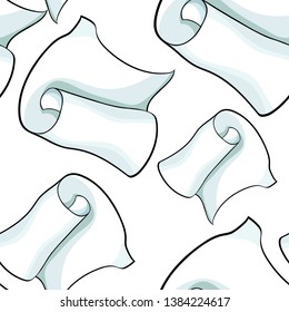 seamless pattern  office supply paper roll vector illustration