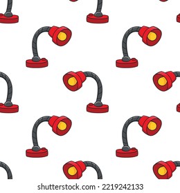 Seamless pattern with office table lamp doodle vector