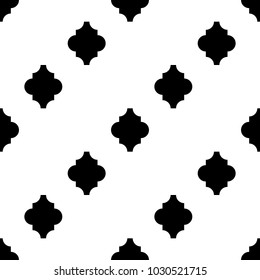 Seamless pattern with ogee ornament. Oriental traditional ornamentation with repeated rounded shapes. Window tracery wallpaper. Grid motif. Digital paper, textile print, web design. Vector art image.