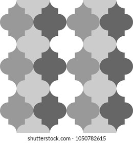 Seamless pattern with ogee ornament. Oriental traditional ornamentation with repeated tile shapes. Ethnic tiles wallpaper. Mosaic motif. Digital paper for textile print, web design. Vector art image.