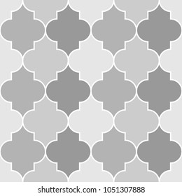 Seamless pattern with ogee ornament. Oriental traditional ornamentation with repeated tile shapes. Ethnic tiles wallpaper. Mosaic motif. Digital paper for textile print, web design. Vector art image.