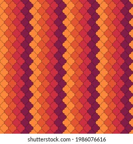 Seamless pattern. Ogee tiles ornament. Oriental traditional ornamentation. Repeated lantern shapes. Mosaic wallpaper. Tiles motif. Geometric digital paper, ethnic textile print.