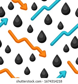 Seamless pattern with oil black drops. Industrial and business illustration.