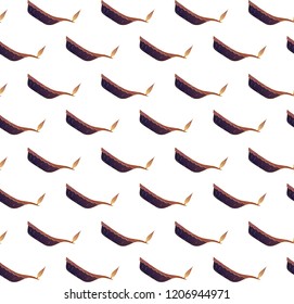 Seamless pattern. Oil lamps with gold outlines on a white background. Vector.