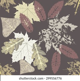 Seamless pattern with old autumn leaves for your designs.