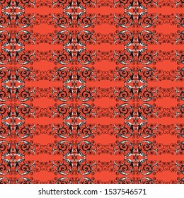 Seamless pattern of old design elements in baroque style