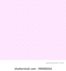Seamless pattern in an old retro vintage style white thin line on a light pink background.
