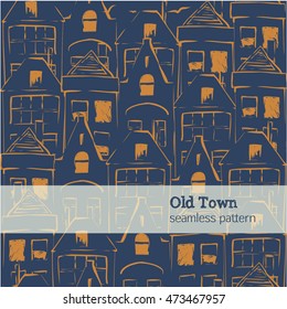 Seamless pattern - Old town.