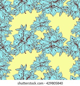 Seamless pattern with Oleander flower . Rhododendron seamless pattern.