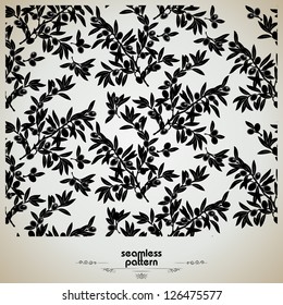 seamless pattern with olive branches