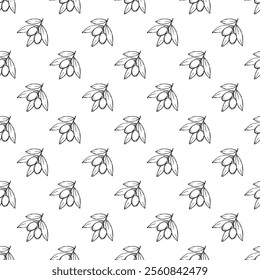 Seamless pattern with olive branches for decorative print, wrapping paper, greeting cards, wallpaper and fabric