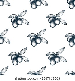 Seamless pattern with olive branches for decorative print, wrapping paper, greeting cards, wallpaper and fabric