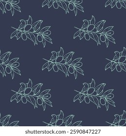 Seamless pattern with olive branches for decorative print, wrapping paper, greeting cards, wallpaper and fabric