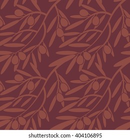 Seamless pattern with olive branches. Retro decorative texture background for textile,paper,labels and etc. Vector