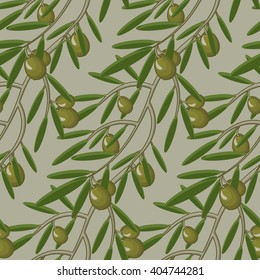 Seamless pattern with olive branches. Retro decorative seamless texture background for textile,paper,labels and etc. Vector
