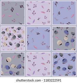 seamless pattern with olive leaves and olives