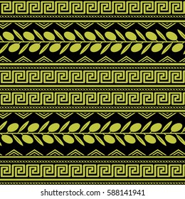 Seamless pattern with olive ornament