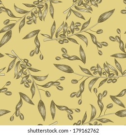 Seamless pattern with olives
