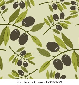 Seamless pattern with olives