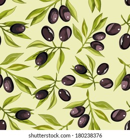 Seamless pattern with olives 