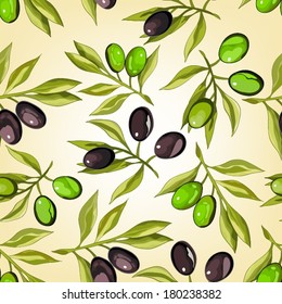 Seamless pattern with olives 