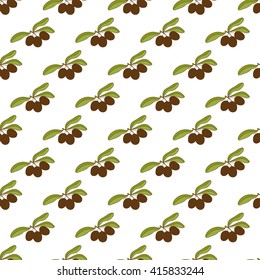 Seamless pattern with olives. Vector background. For menu designs, brochures and souvenir production, wallpaper, surface textures, scrapbooking, pattern fills, fabric prints.