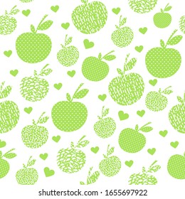 Patrón sin soldadura en las manzanas verdes abstractas