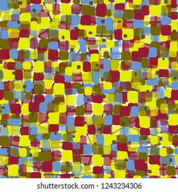 Seamless pattern on abstract grid background. Spring theme. Camouflage principle.