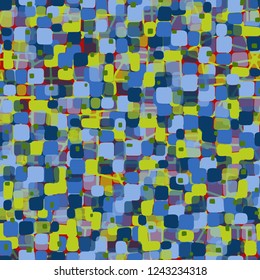 Seamless pattern on abstract grid background. Spring theme. Camouflage principle.