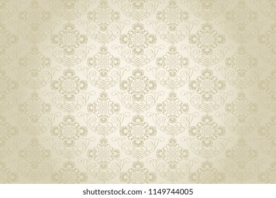 Nahtloses Muster auf Hintergrund. Blumenornament. Nahtlose Textur für Tapeten, Textilien, Verpackungen, Design-Interieur. Bildschirmhintergrund