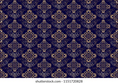 Seamless pattern on background. Floral ornament. Seamless texture for wallpapers, textile, wrapping, design interior. Wallpaper pattern
