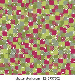Seamless pattern on the background oblique lattice. Spring theme. Camouflage principle.