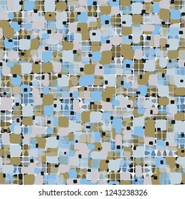 Seamless pattern on the background texture consisting of broken ovals. Spring theme. Camouflage principle.