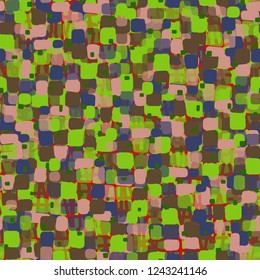 Seamless pattern on the background texture consisting of thick segments. Spring theme. Camouflage principle.