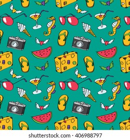 Seamless pattern On the beach. Vintage